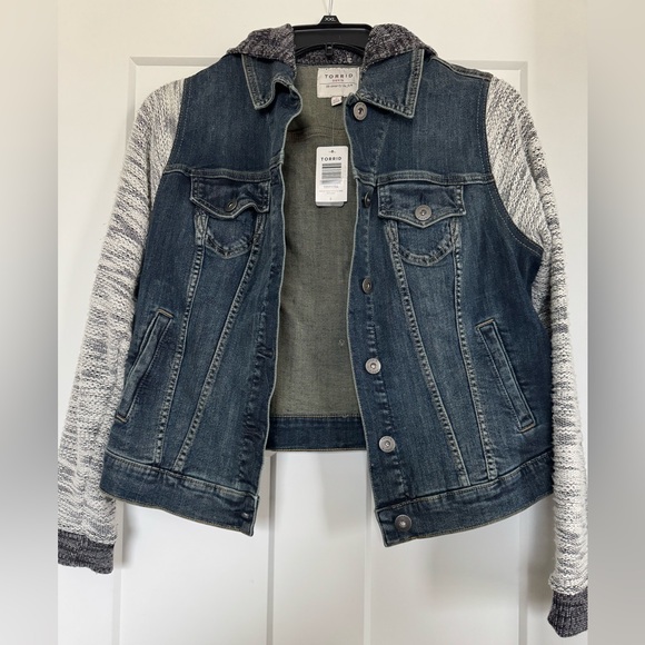 TORRID | Denim French Terry Jacket - Picture 4 of 10